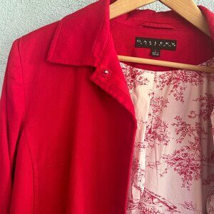 Gallery Stretch Raincoat Trench Coat Red L